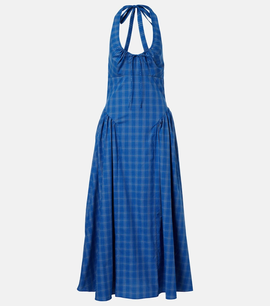 Faithfull - Del Ros plaid halterneck cotton midi dress