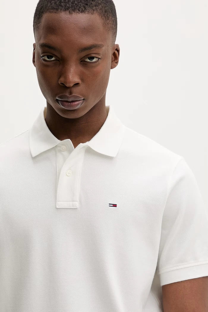 Tommy Jeans erkek pamuklu yakalı tişört
