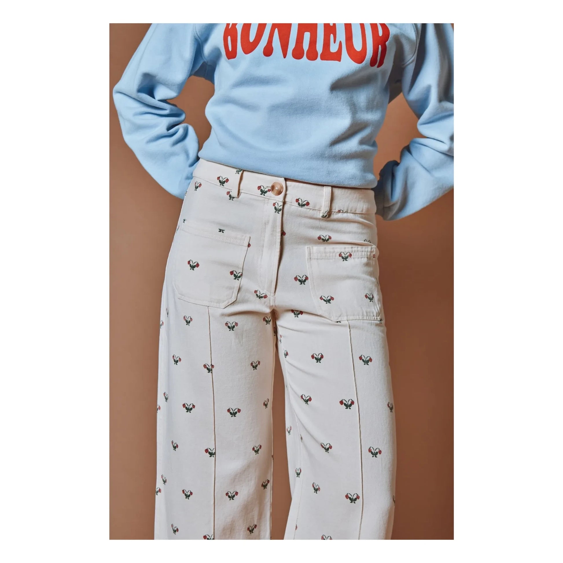 Emile et Ida - Strawberry Cotton Pants | Cream