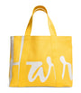 Yellow Medium Cotton Logo Tote Bag
