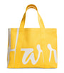 Yellow Medium Cotton Logo Tote Bag
