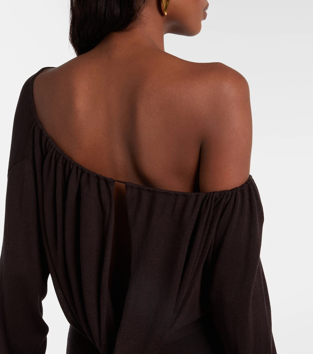 Aya Muse - Sola asymmetric draped silk-blend minidress