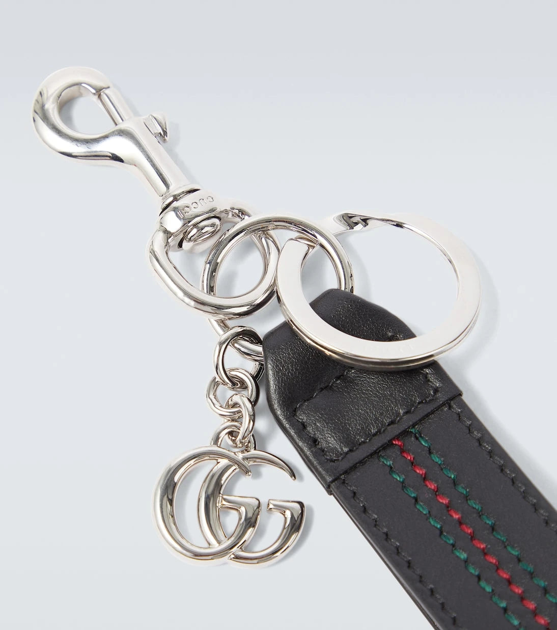 Gucci - Double G leather keychain