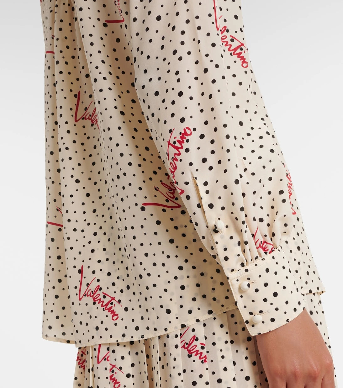 Valentino - Plus De Pois silk crêpe de chine shirt