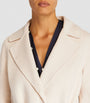 Beige Wool-Cashmere Sable-Trim Coat