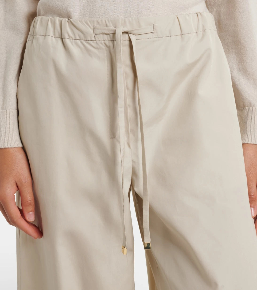'S Max Mara - Cotton poplin wide-leg pants
