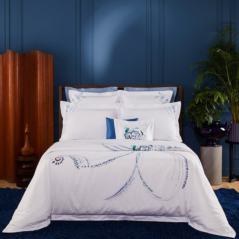 Yves Delorme Couture Pima Cotton Abysses Oxford Pillowcase (30cm x 40cm)