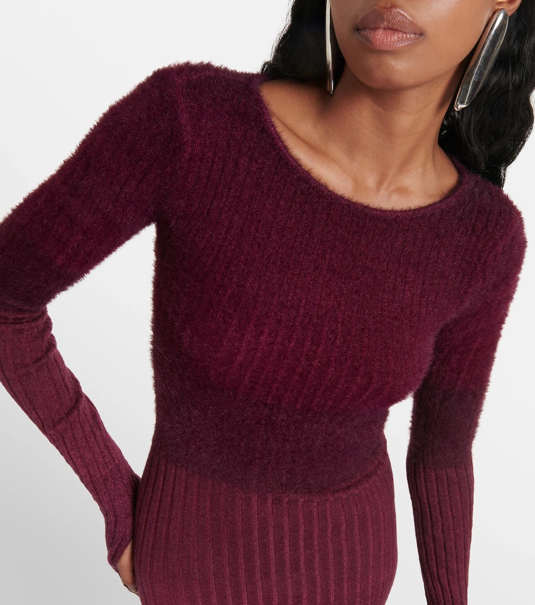The Attico - Reversible colorblocked midi dress