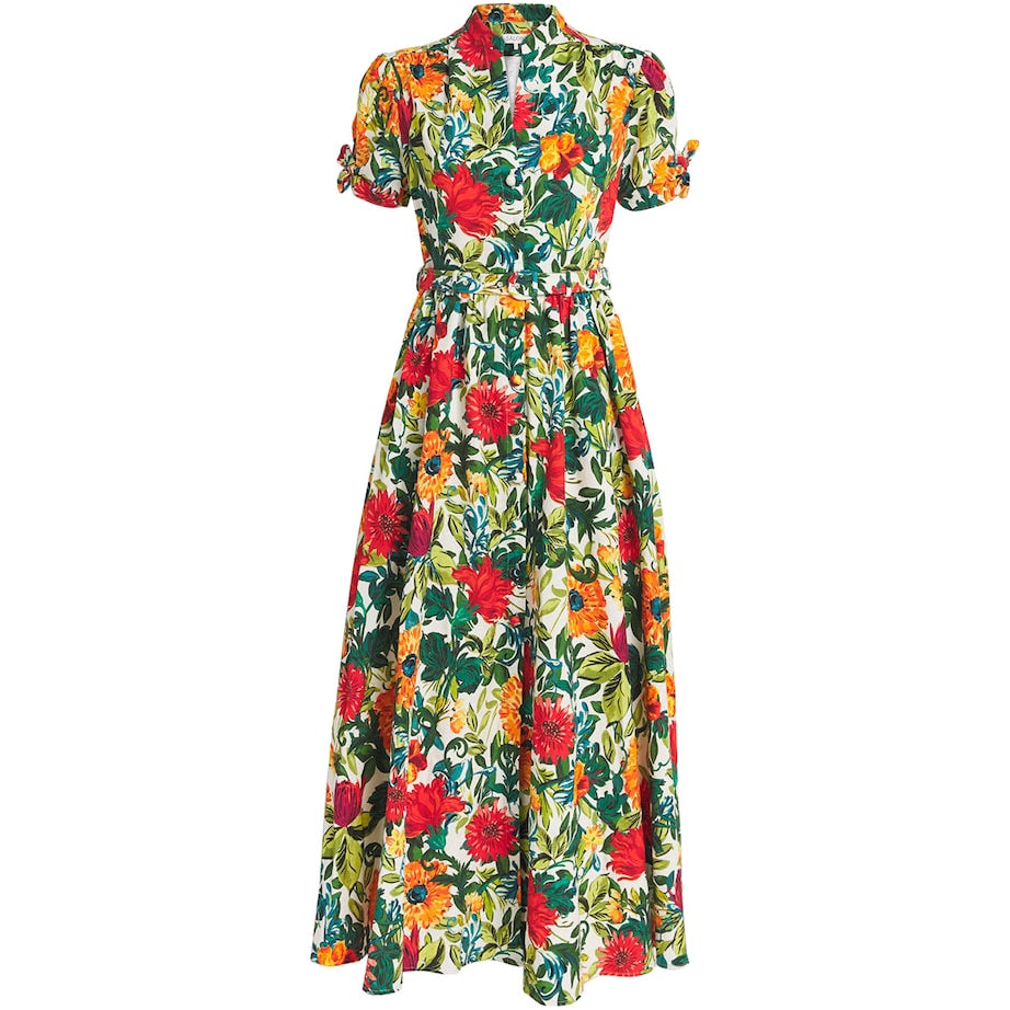 Saloni Multi Cotton Ena Maxi Shirt Dress