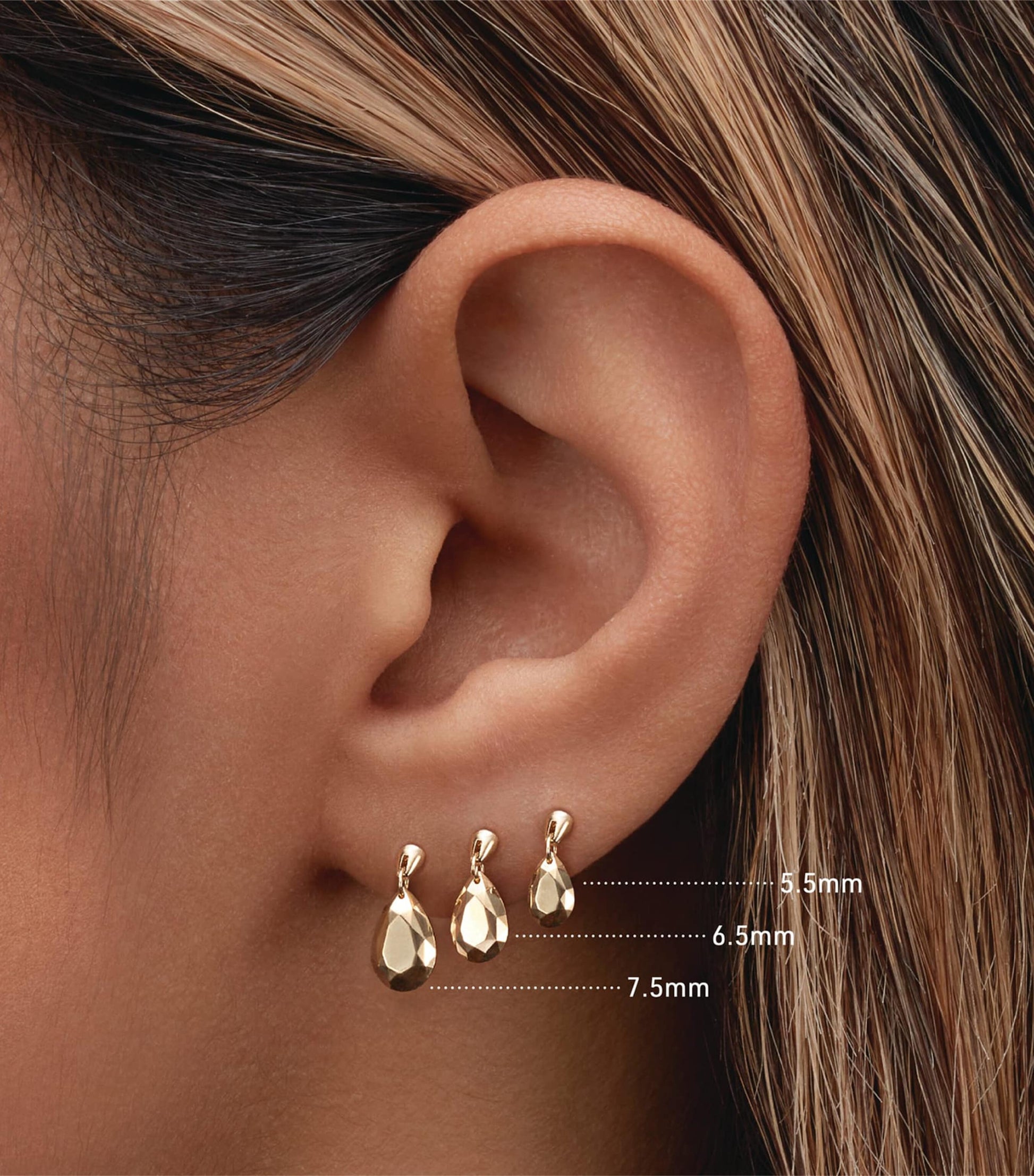Maria Tash Faceted Pear Threaded Charm Earring (7.5mm)
