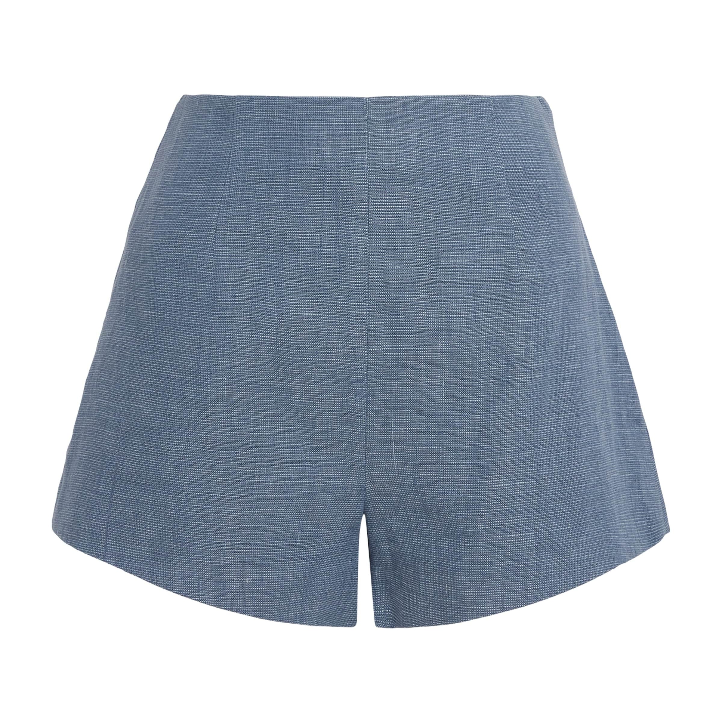 Posse Blue Linen Thea Tailored Shorts