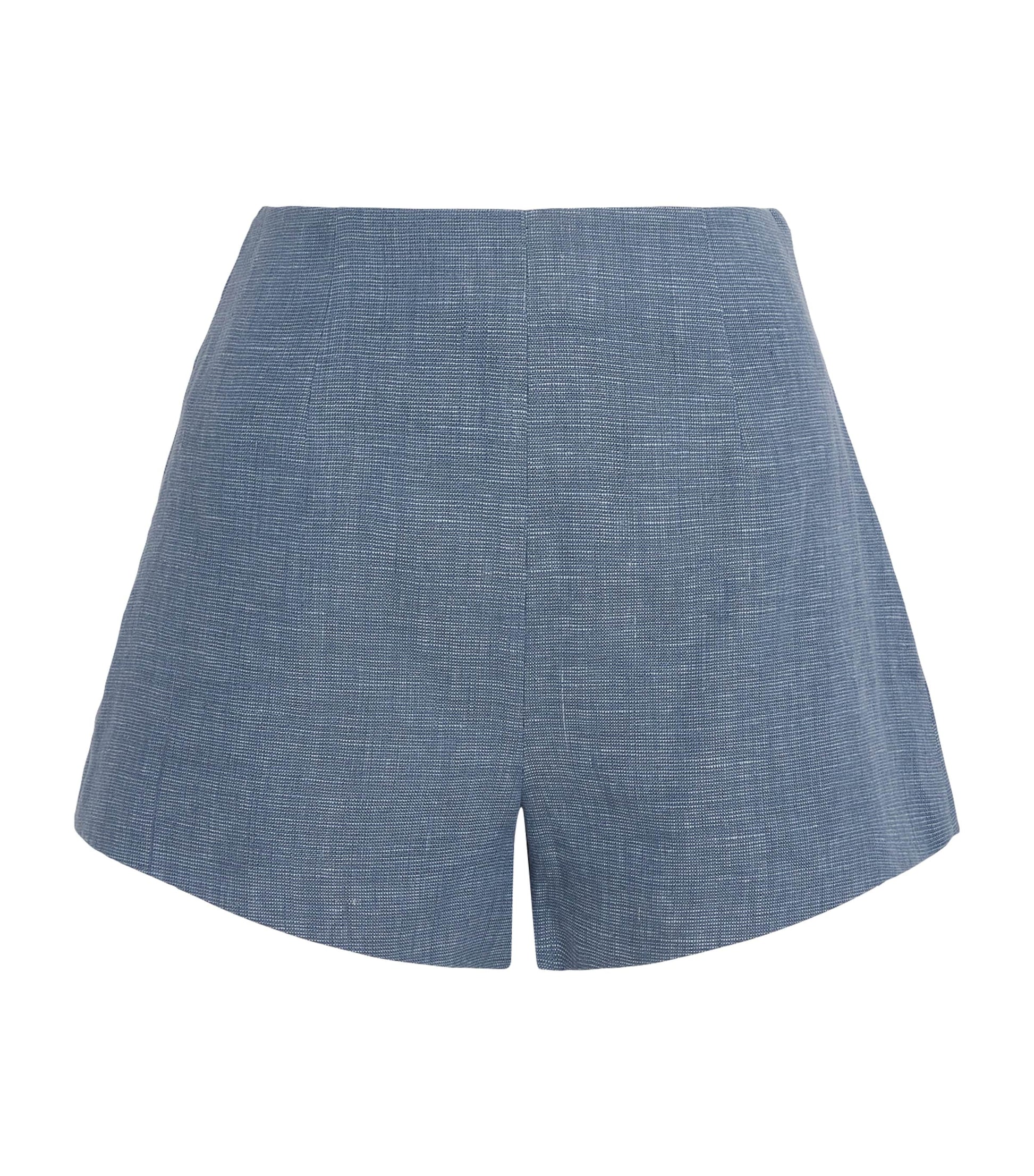 Posse Blue Linen Thea Tailored Shorts