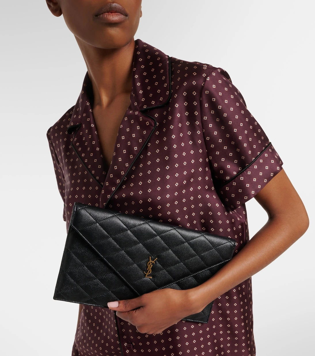 Saint Laurent - Paris leather clutch