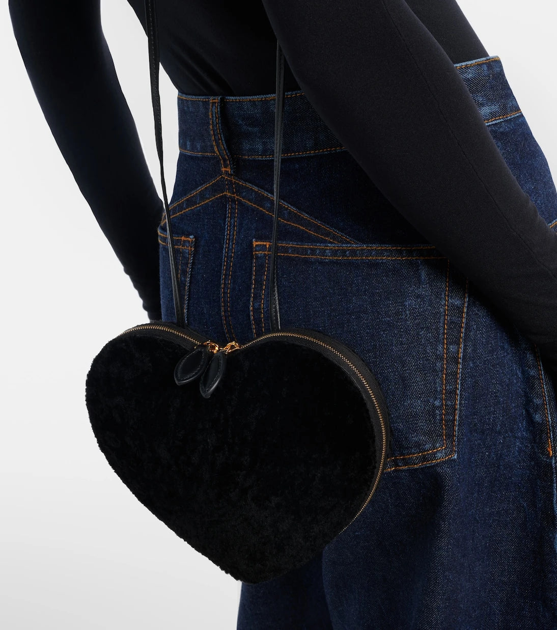 Alaïa - Le Coeur Small shearling crossbody bag