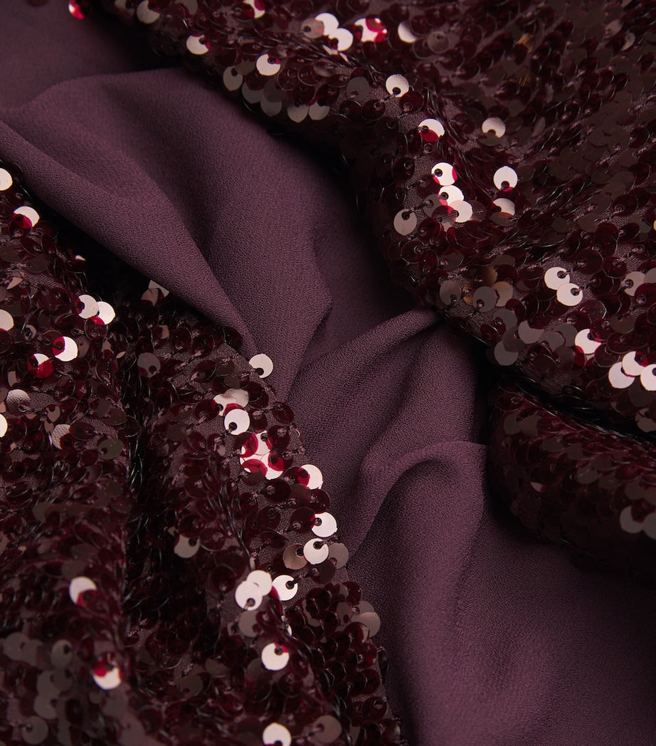 Purple Sequinned Maxi Skirt