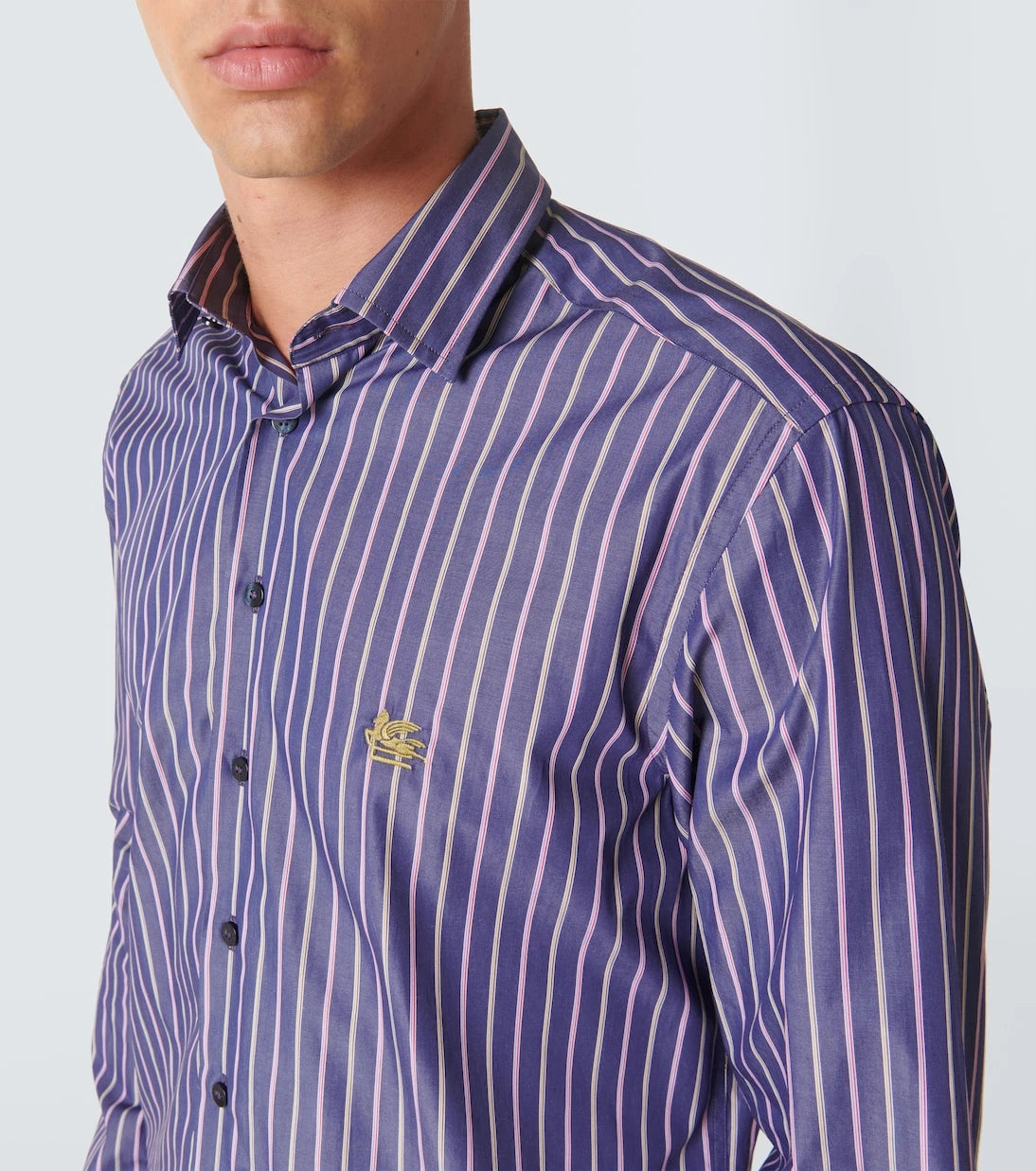 Etro - قميص قطني مخطط