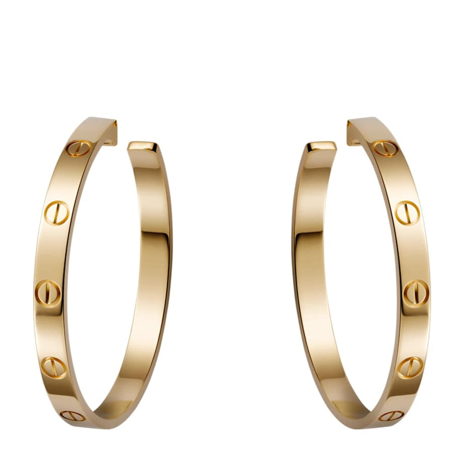 Yellow Gold LOVE Hoop Earrings