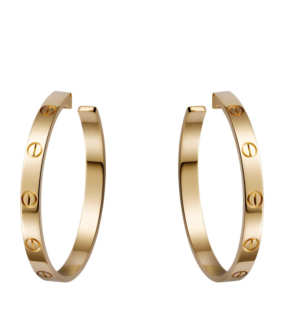 Yellow Gold LOVE Hoop Earrings