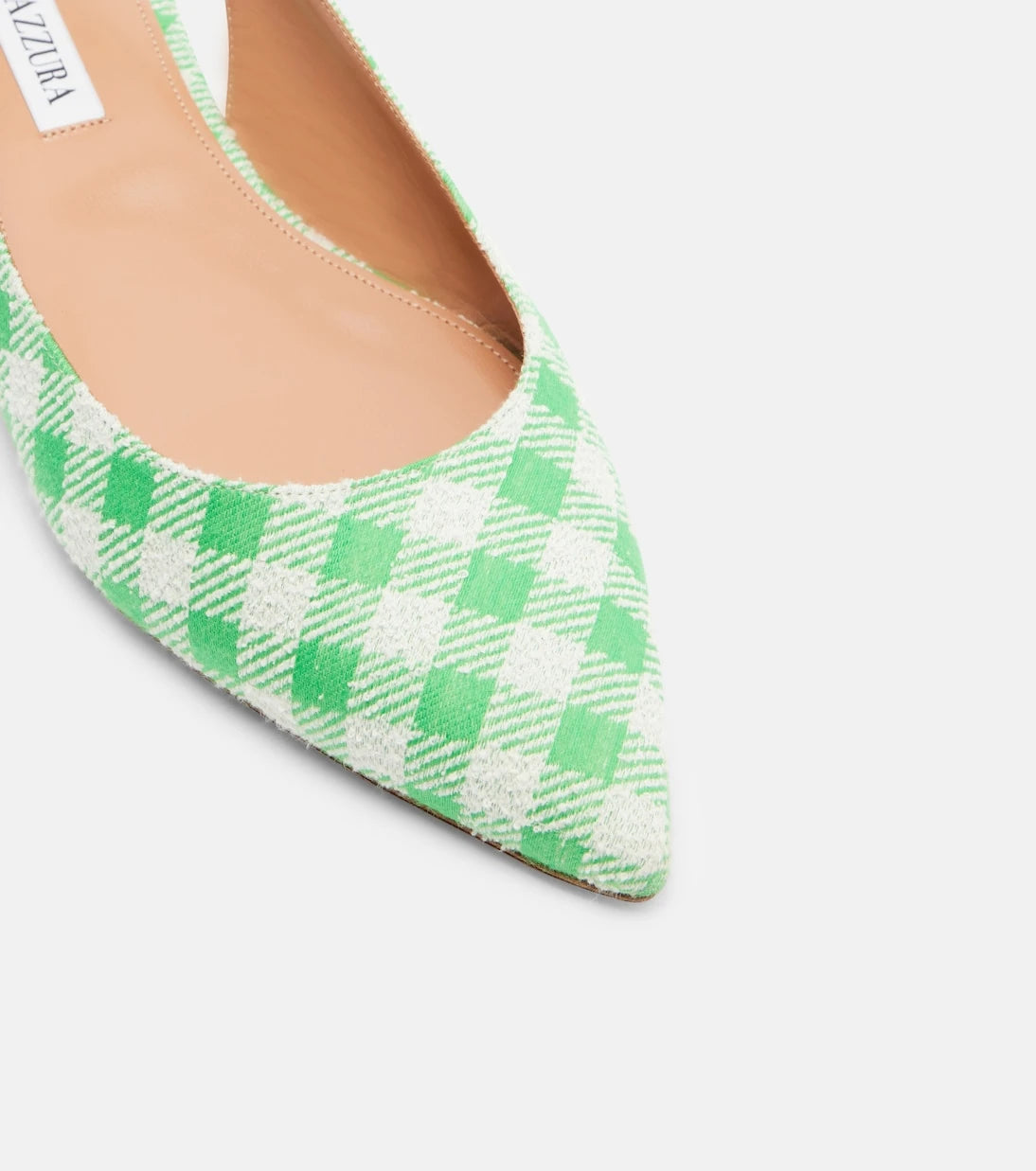 Aquazzura - Bow Tie bow-detail checked ballet flats