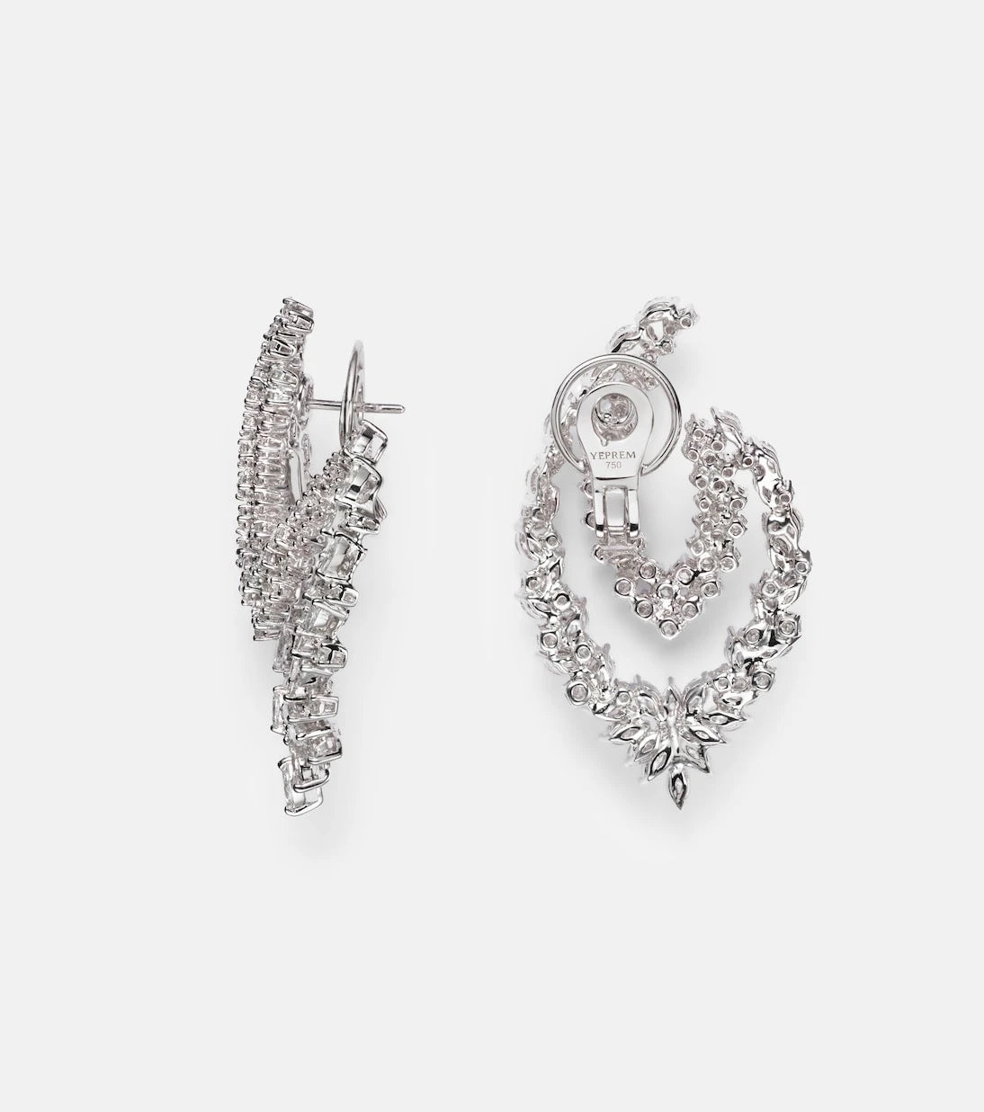Yeprem - Y-Couture 18kt white gold drop earrings with diamonds