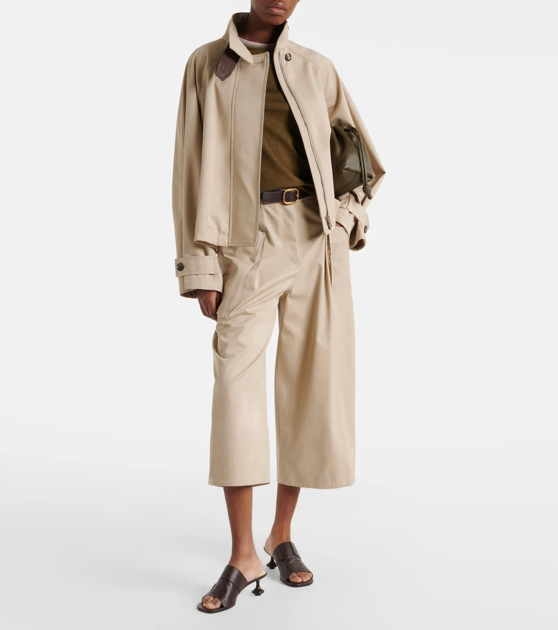 Loewe - Cotton and silk cropped pants
