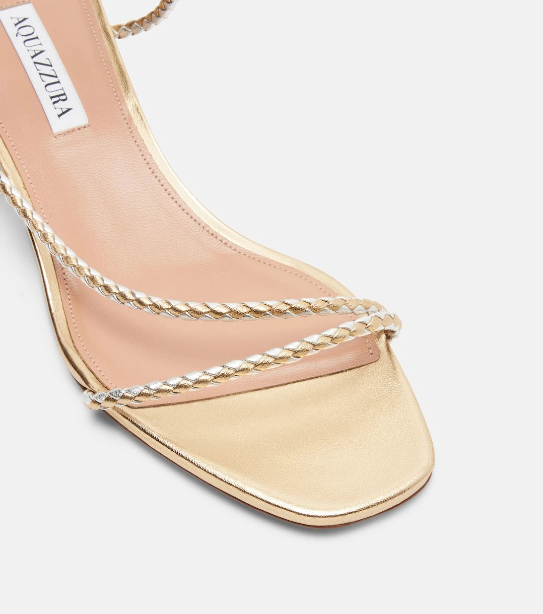 Aquazzura - Luca braided metallic leather sandals