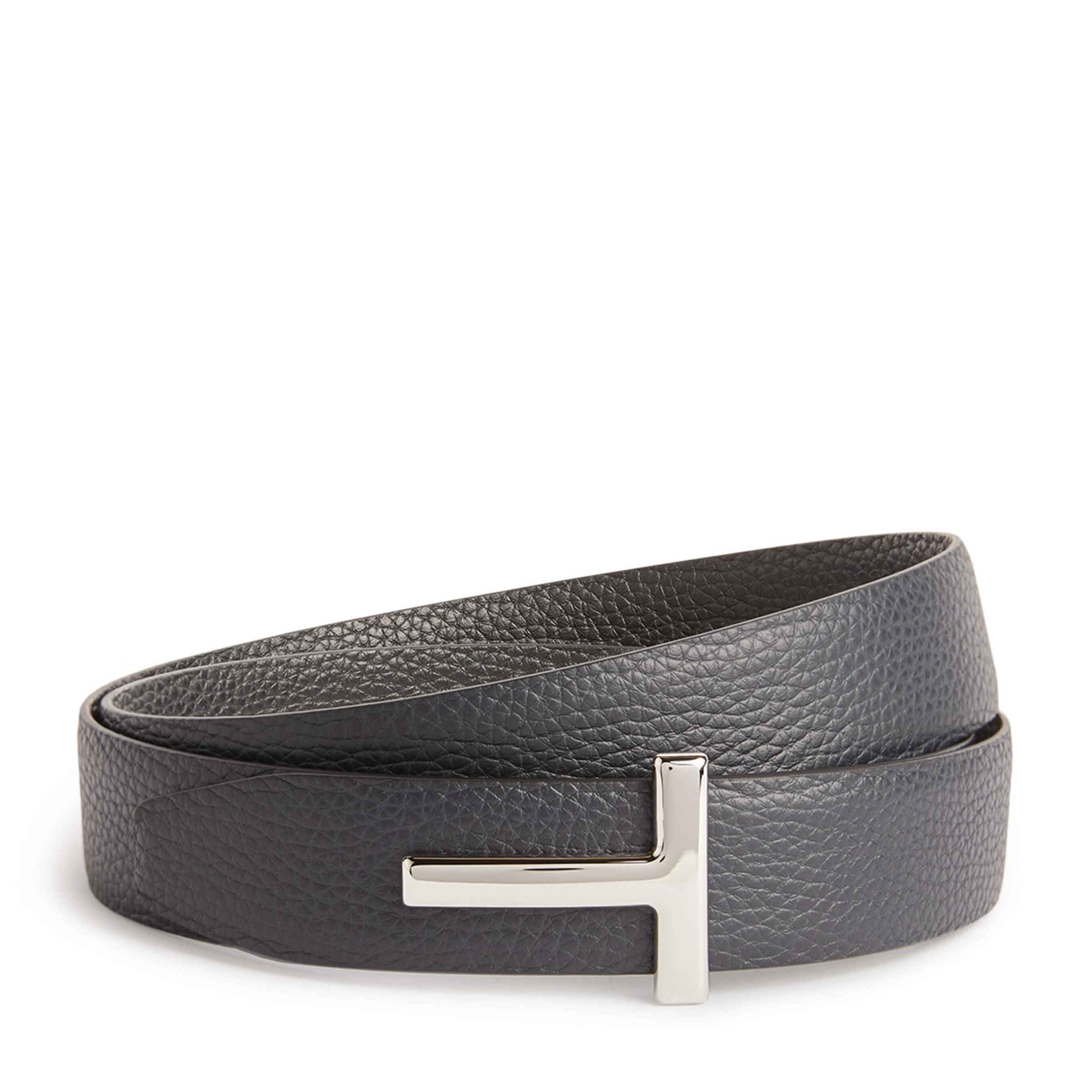Leather Reversible T Icon Belt