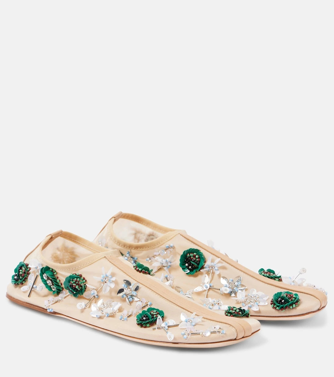 Christopher Esber - Embla embellished mesh ballet flats