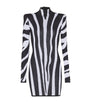 Balmain Black Knitted Zebra Mini Dress