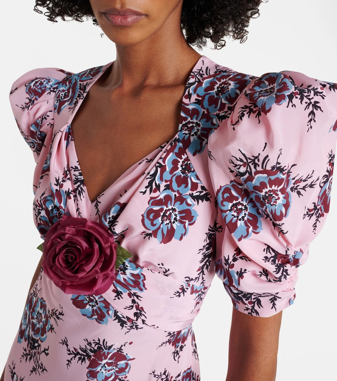 Rodarte - Floral-appliqué silk gown