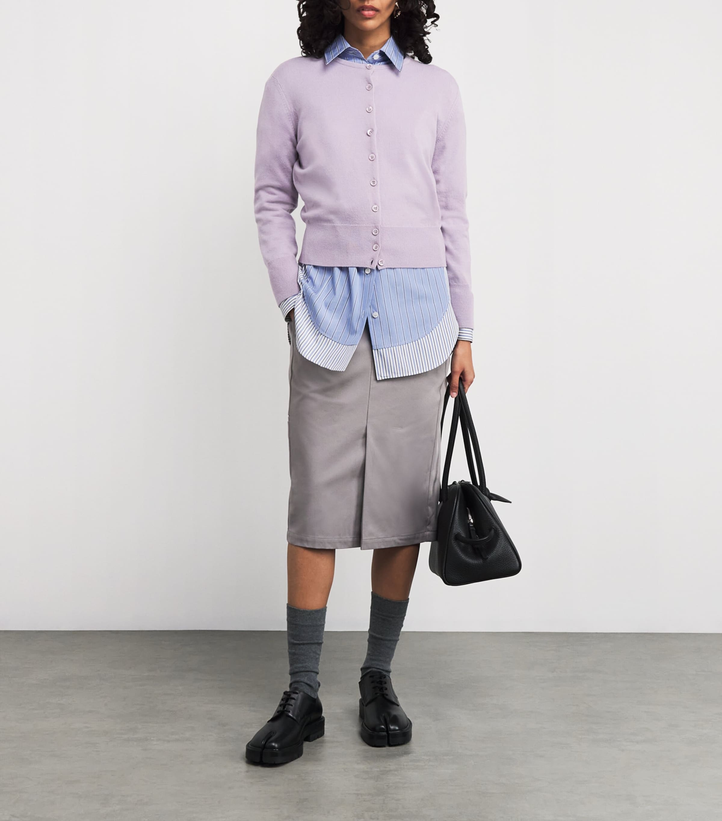 Maison Margiela Purple Virgin Wool Cardigan