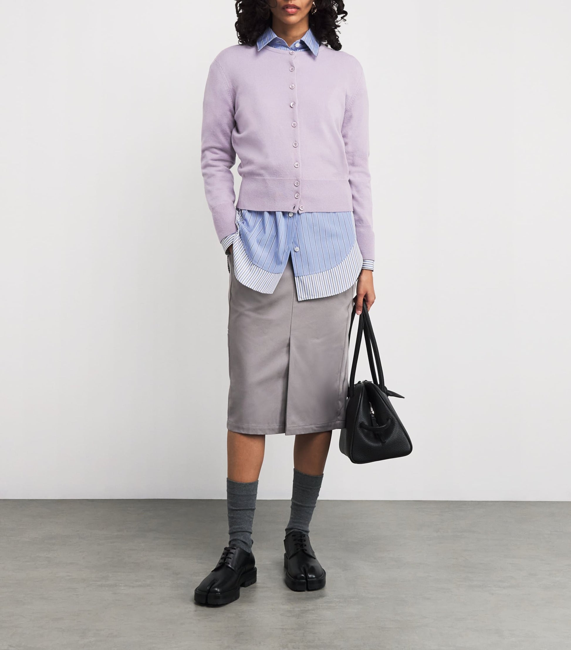 Maison Margiela Purple Virgin Wool Cardigan