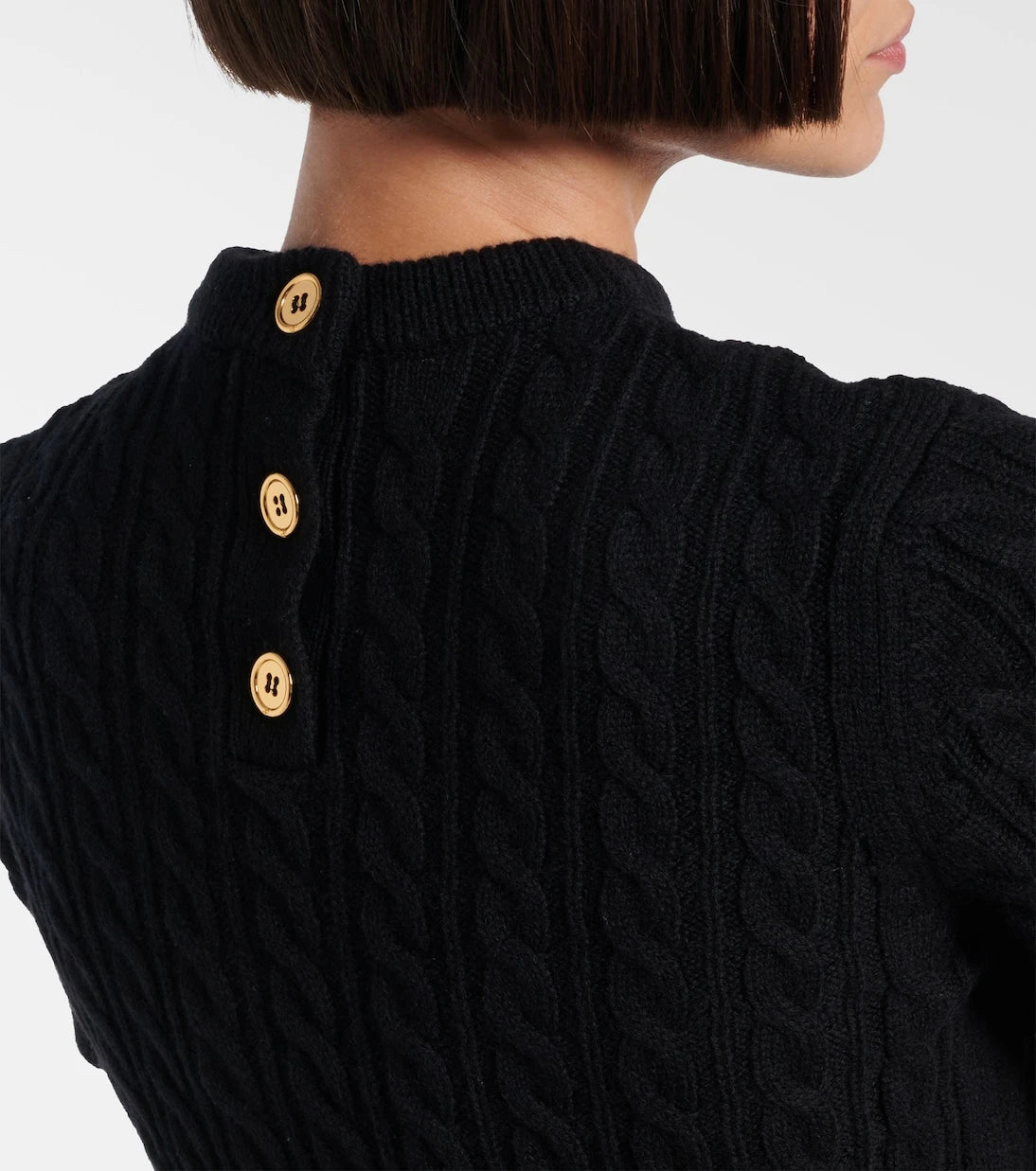 Patou - Cable-knit wool and cashmere minidress