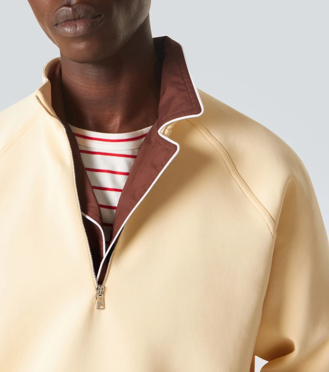 Plan C - Cotton-blend half-zip sweatshirt