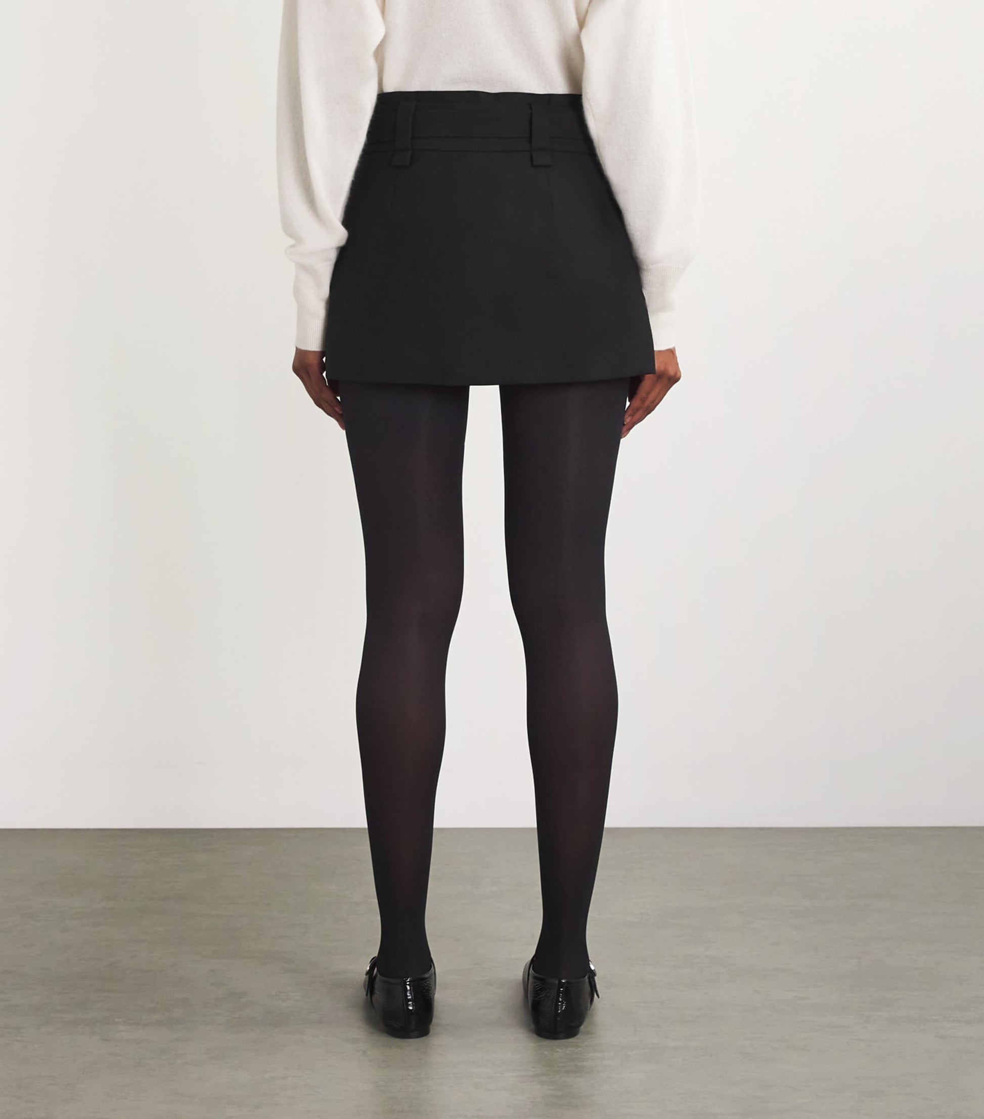 Maje Black Pleated Mini Skirt