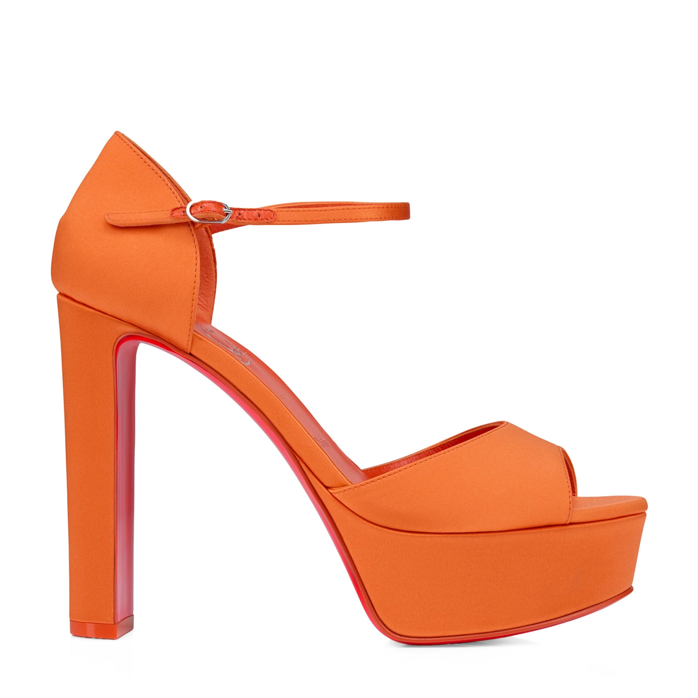 Christian Louboutin Red Sandaloo Silk Platform Sandals 130