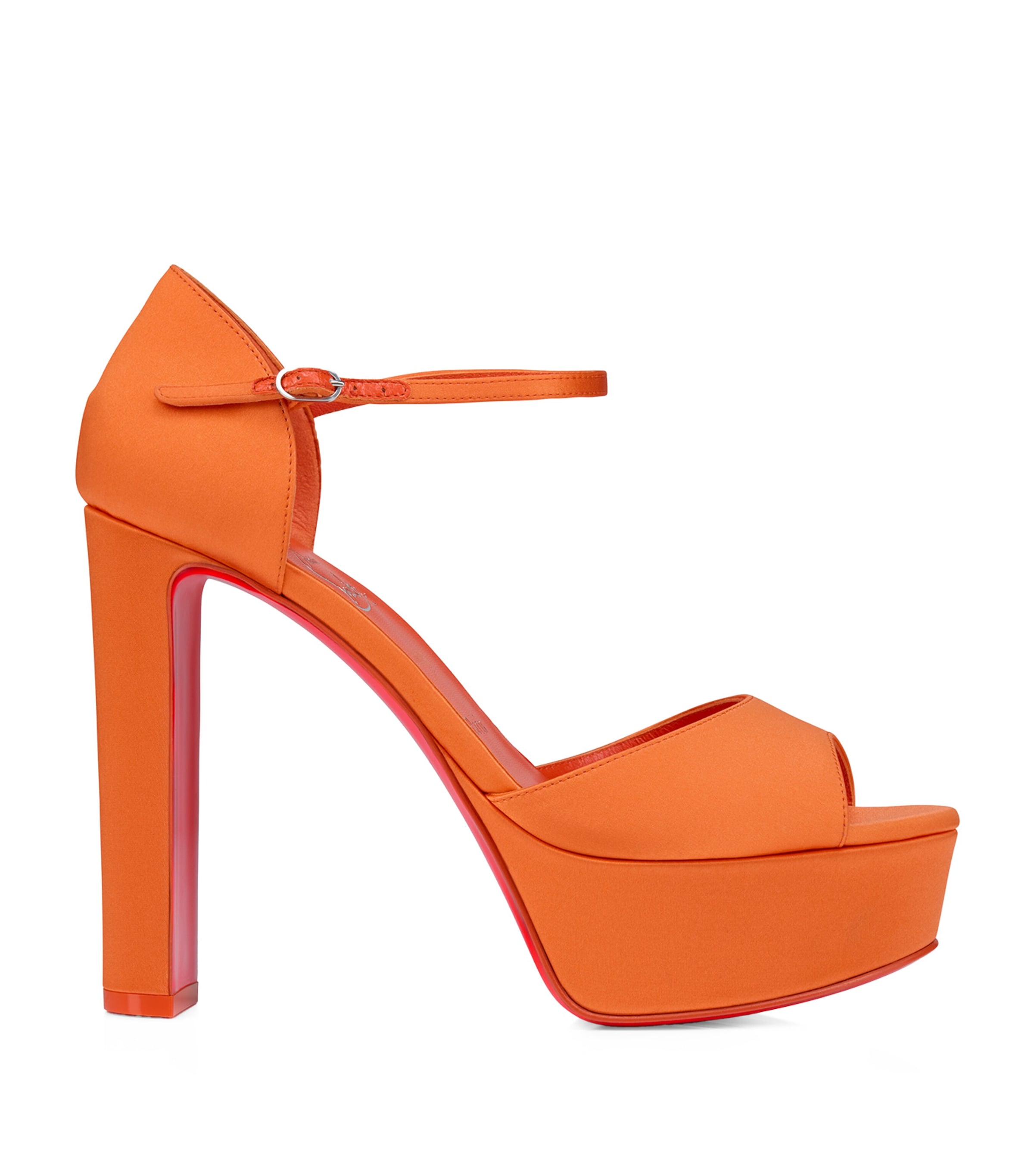 Christian Louboutin Red Sandaloo Silk Platform Sandals 130