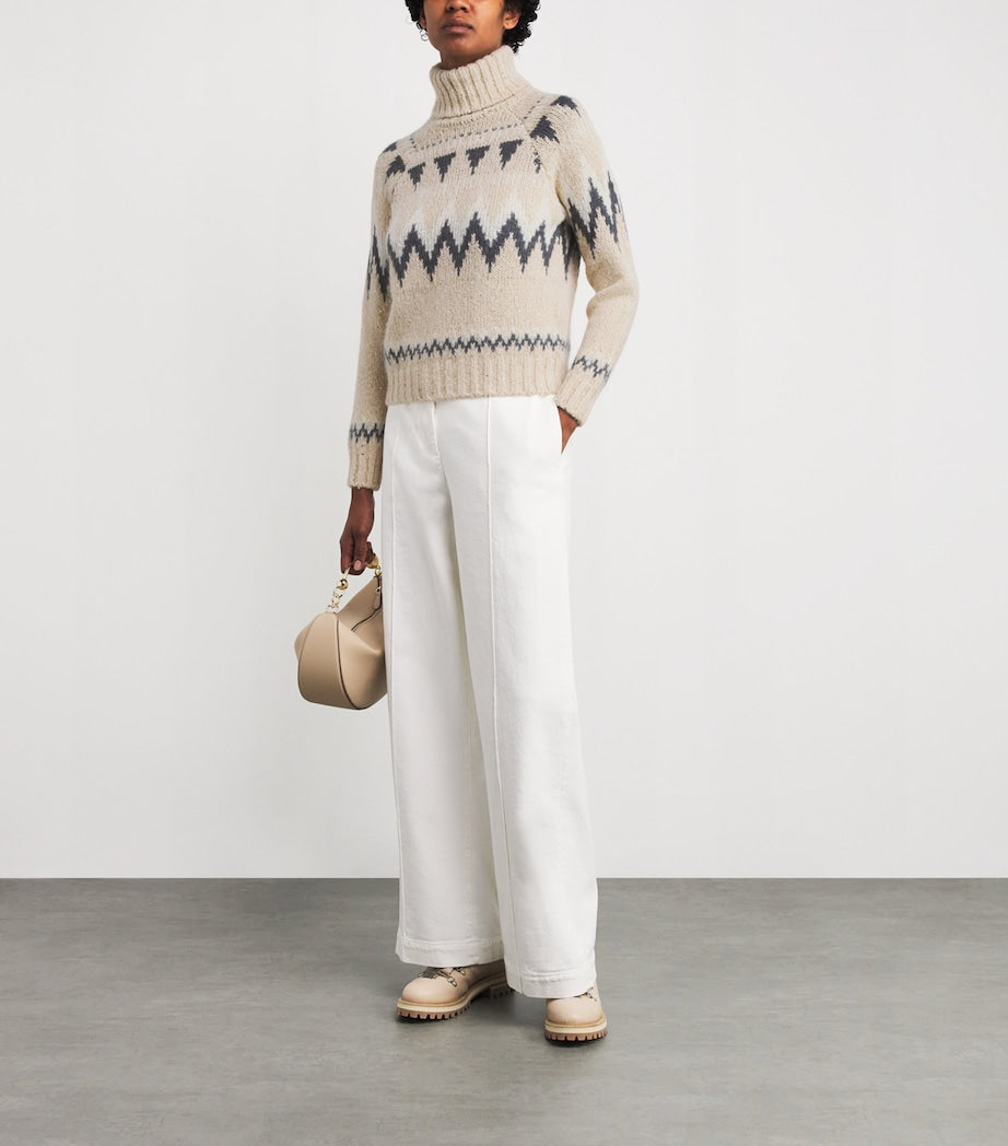 Wool-Blend Jacquard Knit Sweater SABBIA