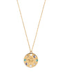 Yellow Gold, White Diamond, Lapis and Turquoise Moon Phase Necklace