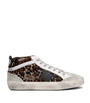 Golden Goose Brown Calf Hair Mid Star Sneakers