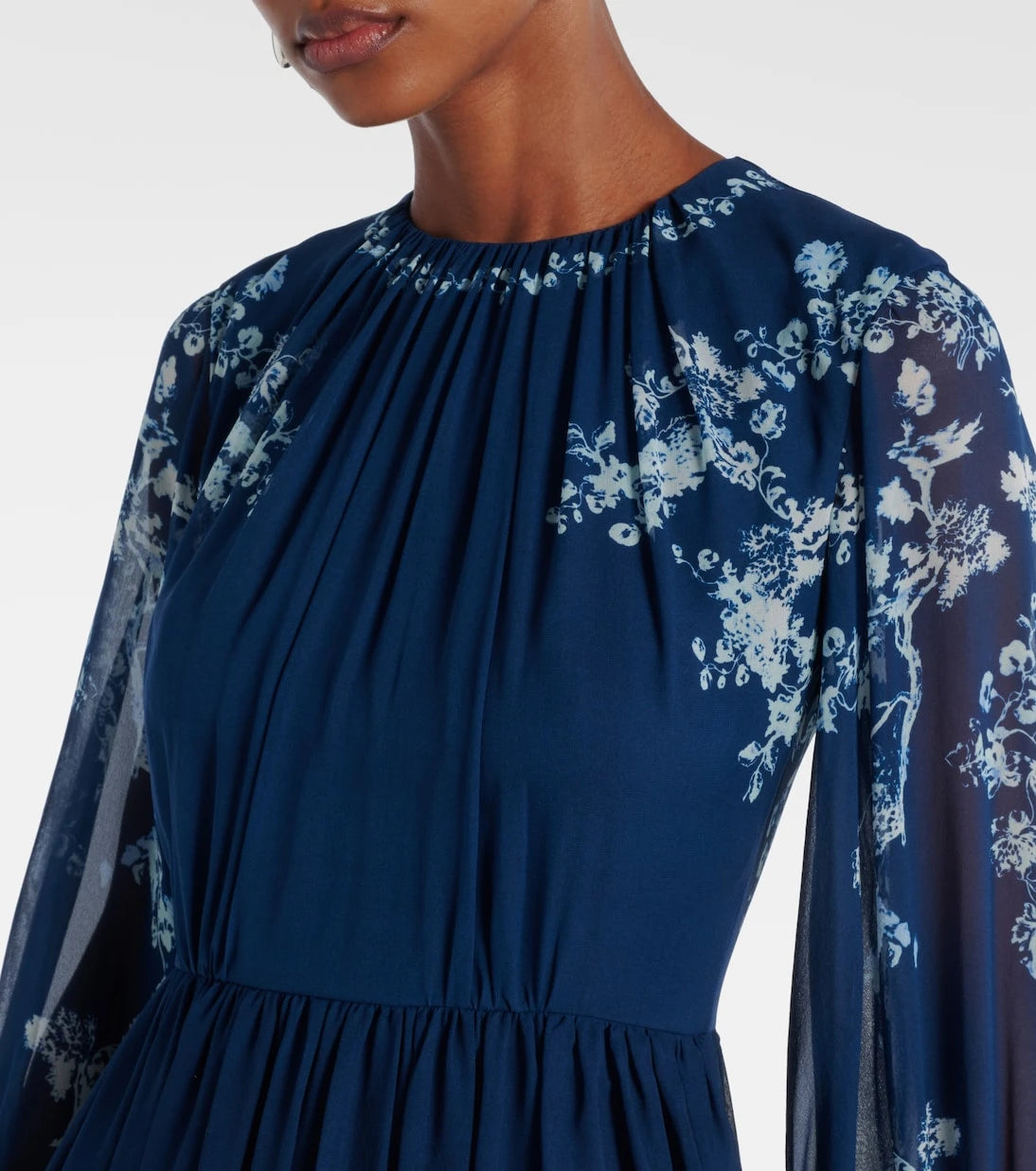 Erdem - Floral ruched silk gown