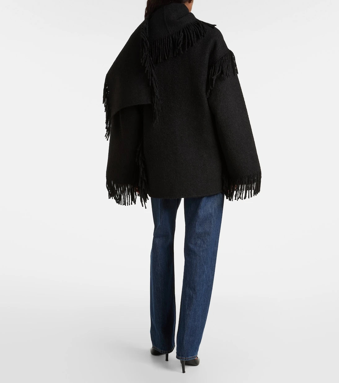 Toteme - Fringed scarf-detail wool-blend jacket
