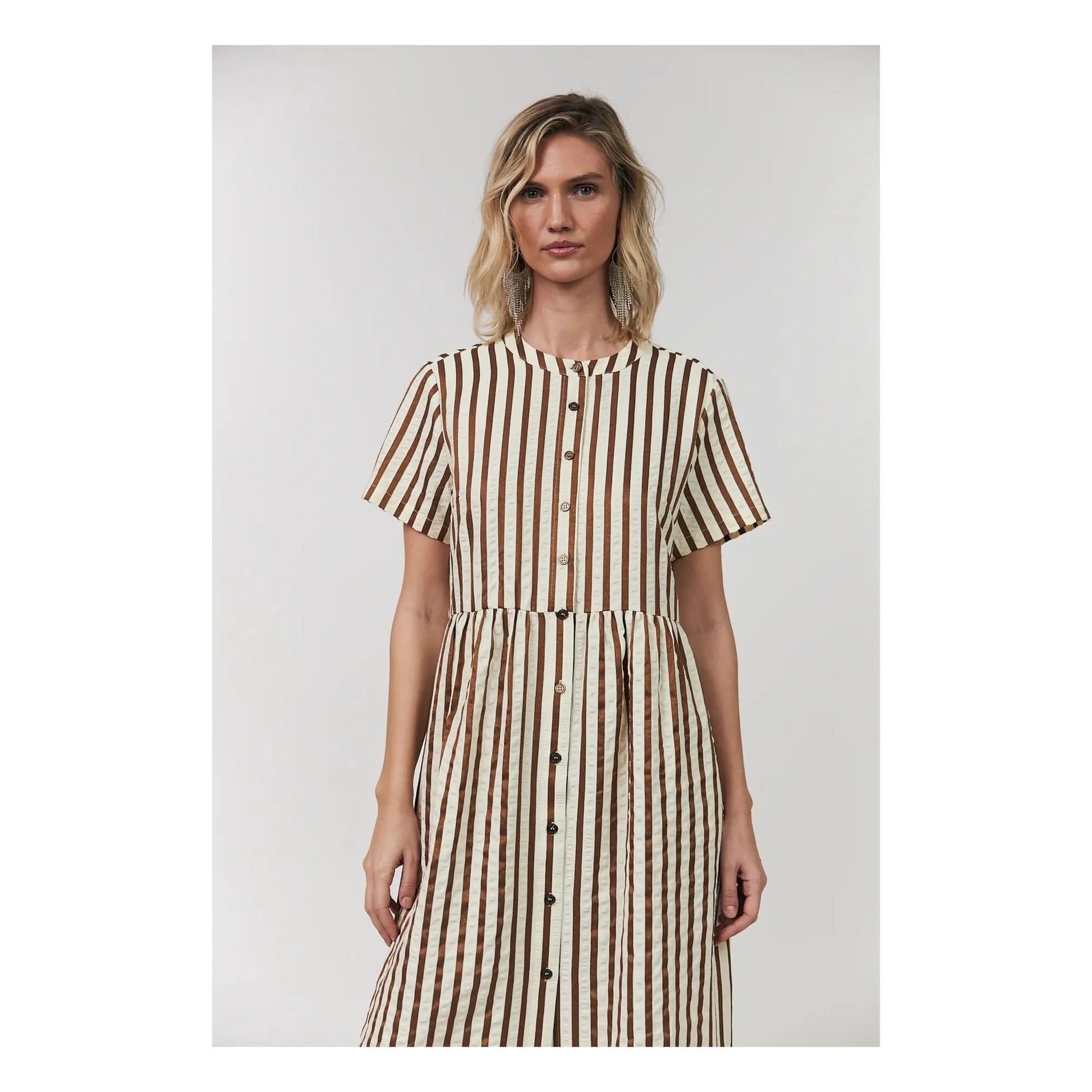 Lollys Laundry - Aliya Cotton Dress | Mocha