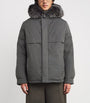 Yves Salomon Brown Down Waterproof Fox Fur-Trim Parka Coat