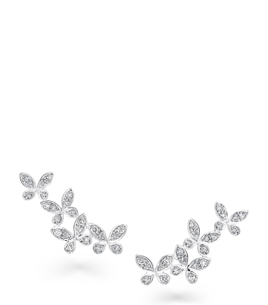 Small White Gold and Diamond Butterfly Earrings