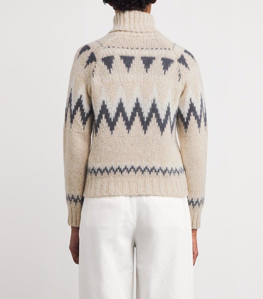 Wool-Blend Jacquard Knit Sweater SABBIA