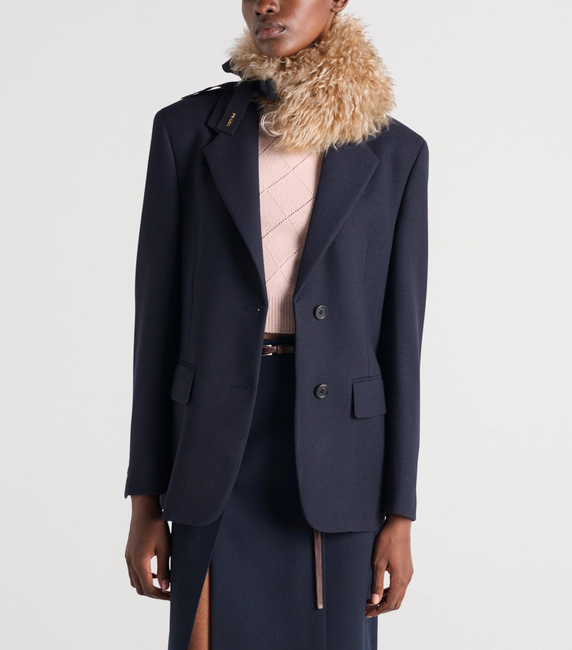 Prada Pink Cashmere Short-Sleeve Sweater