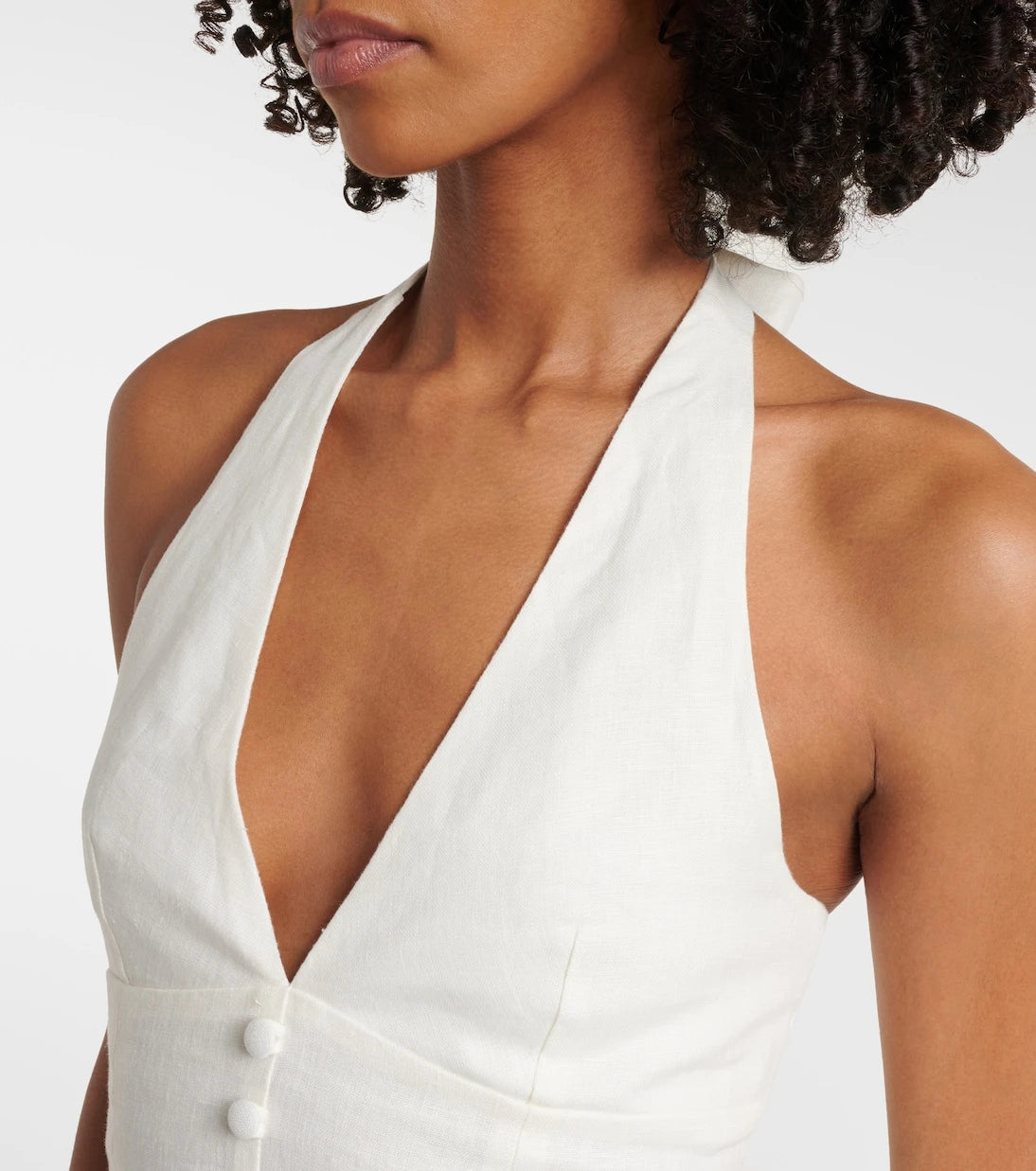 Faithfull - Marie shirred halterneck linen top
