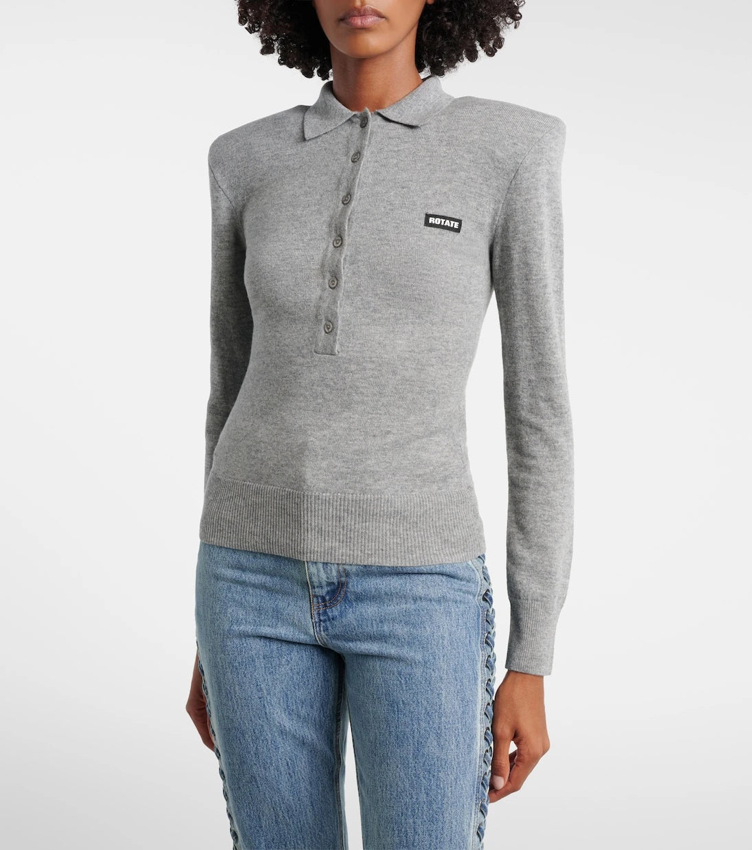 Rotate - Wool and cashmere polo sweater