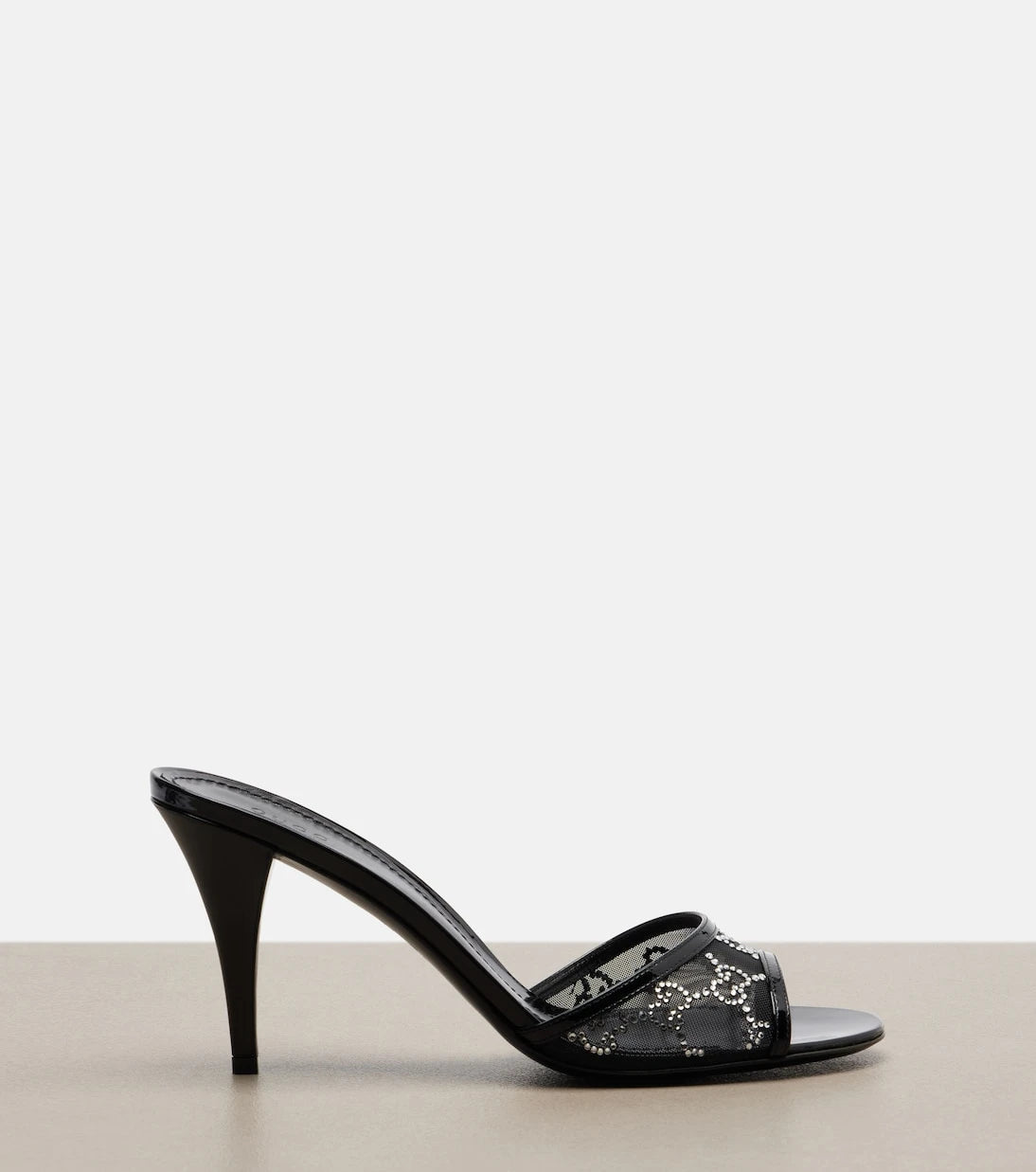 Gucci - Erin GG embellished leather-trimmed mules